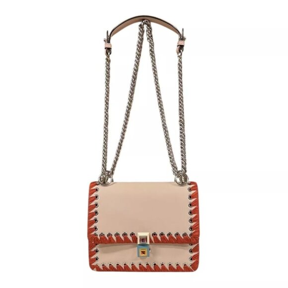 FENDI Shoulder Bag Cross Body leather Chain Canai mini used - Picture 1 of 9